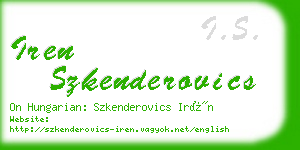 iren szkenderovics business card